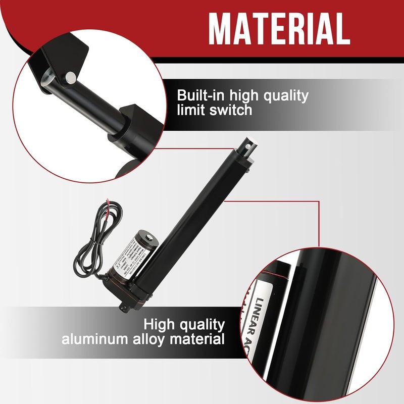 MYFULLY 12V Linear Actuator | 8" Stroke 202lbs/900N Load Heavy Duty Electric Actuator with Mounting Brackets for Solar Tracker, RV, Recliner, TV Lift, Auto Door Opener (8"/200MM Stroke Length) - Image 3